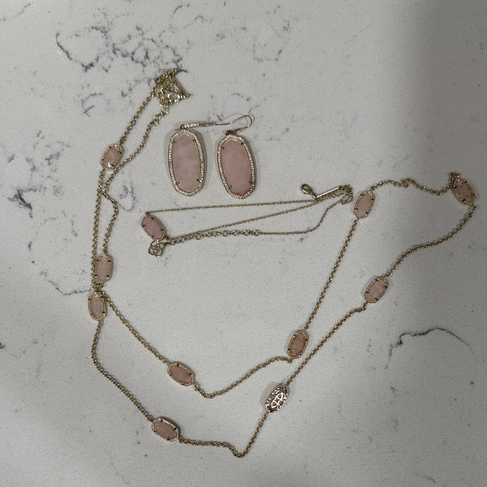 Kendra Scott Lot of 3 Pink and Gold